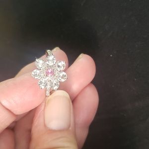 SOLD ..... Pink Sapphire Zircon floral ring
